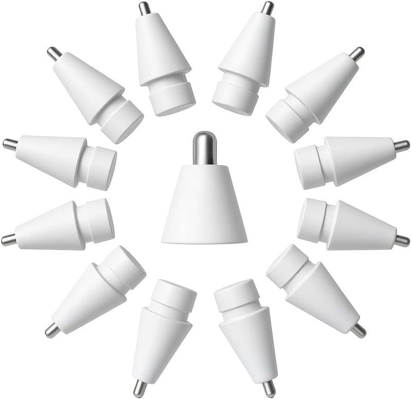 BXVX Replacement Apple Pencil Tips (12-Pack) – Compatible with Pro, USB-C, Gen 2 & Gen 1 – Original Material Nibs (Palladium Plated) - Image 1